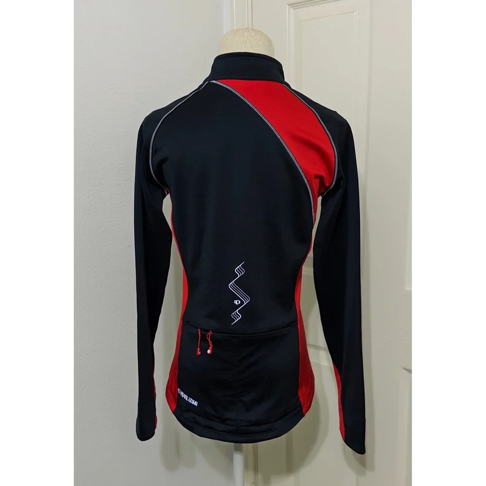 Pearl Izumi Elite Series Cycling Jacket Mens sz M Black Red Full Zip performance